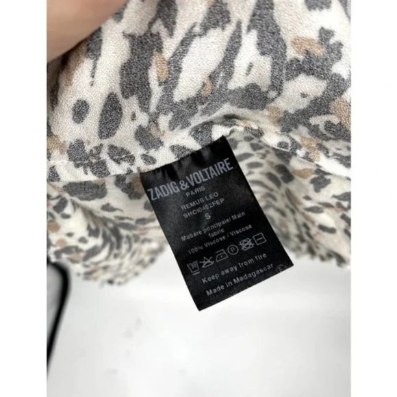 Zadig & Voltaire Remus Leo Leopard Long Sleeve Button Down Mini Dress Size Small - Picture 6 of 6